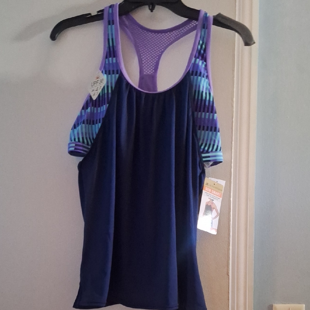 Women's Blue and Purple Tank Top